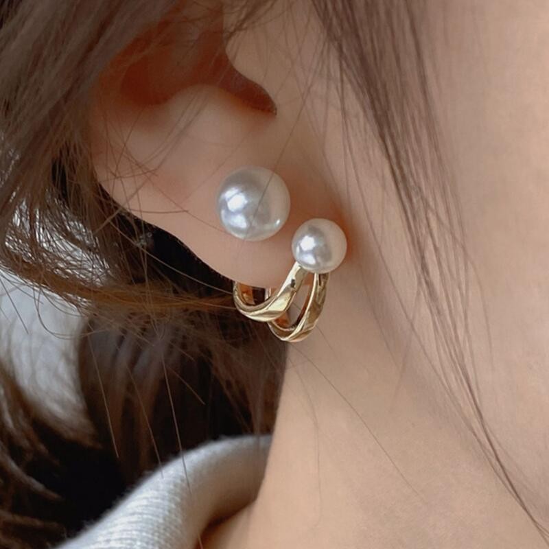Pearl Stud Earrings - 925 ago d'argento moda coreana orecchini