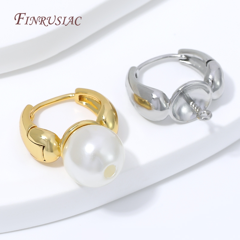 Pearl Stud Earrings - Orecchini a goccia placcati oro 18