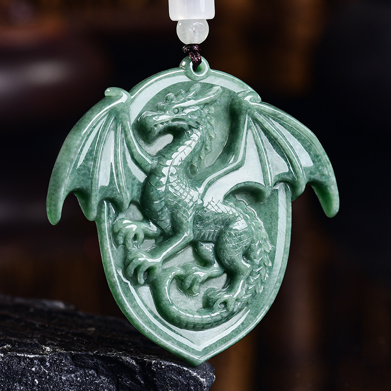 Jewelry & Watches Spółka Z Ograniczoną Odpowiedzialnością - Collana con Pendente Drago in Giadeite