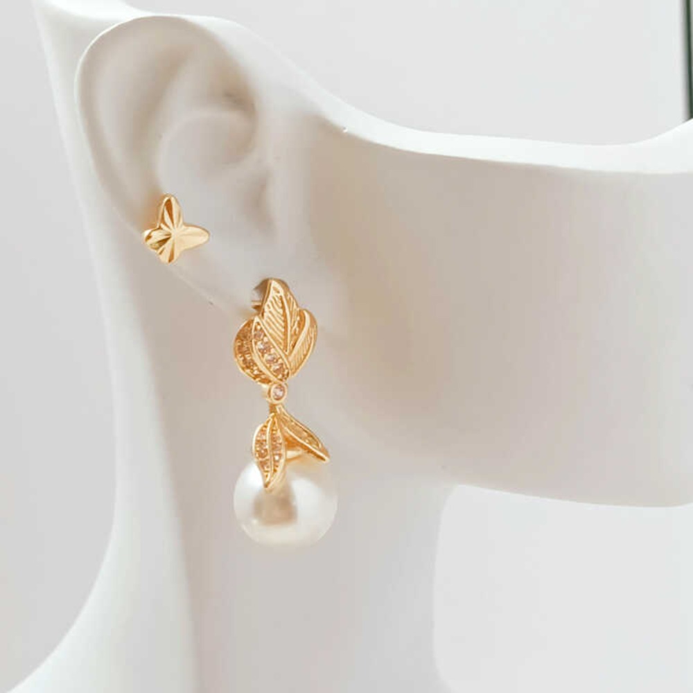 14K Micro-zirconio Barocco Spa - Pearl Stud Earrings recensione e prezzo
