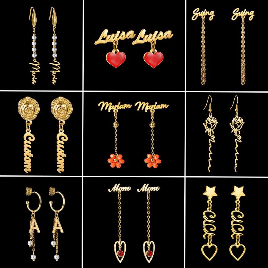Auxauxme Orecchini con nome pe - Pearl Stud Earrings recensione e prezzo
