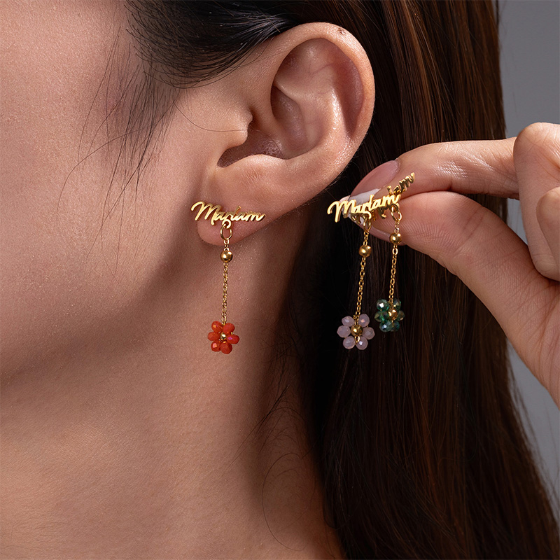 Auxauxme Orecchini con nome pe - Pearl Stud Earrings recensione e prezzo
