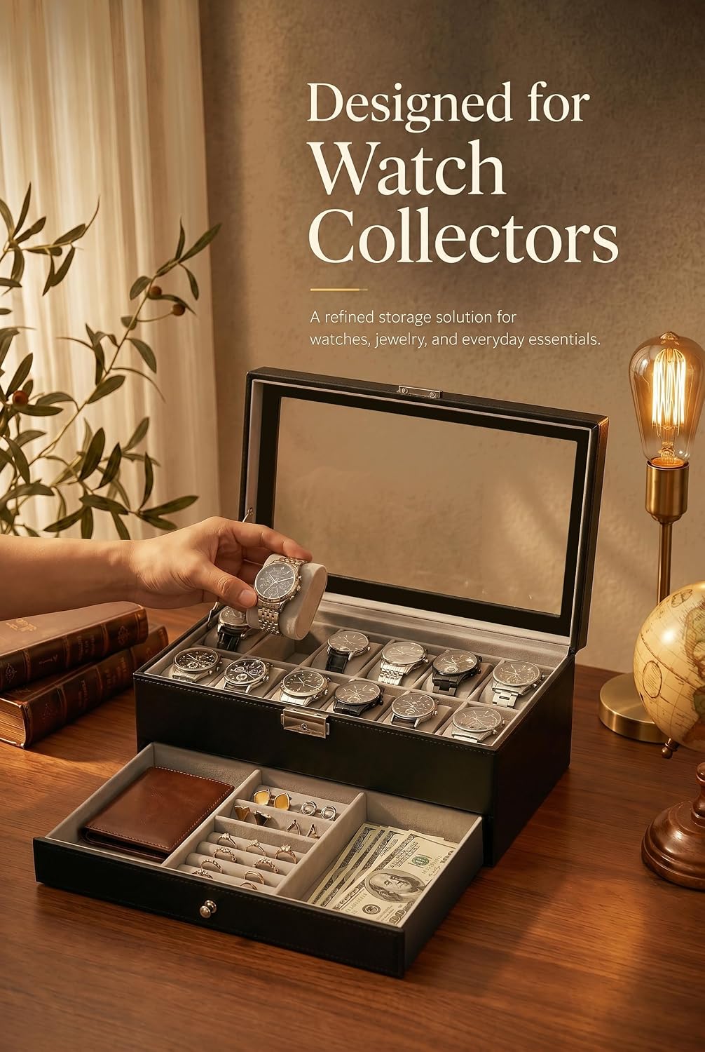 Scatola Porta Orologi da Uomo, - Jewelry Watches Men recensione e prezzo