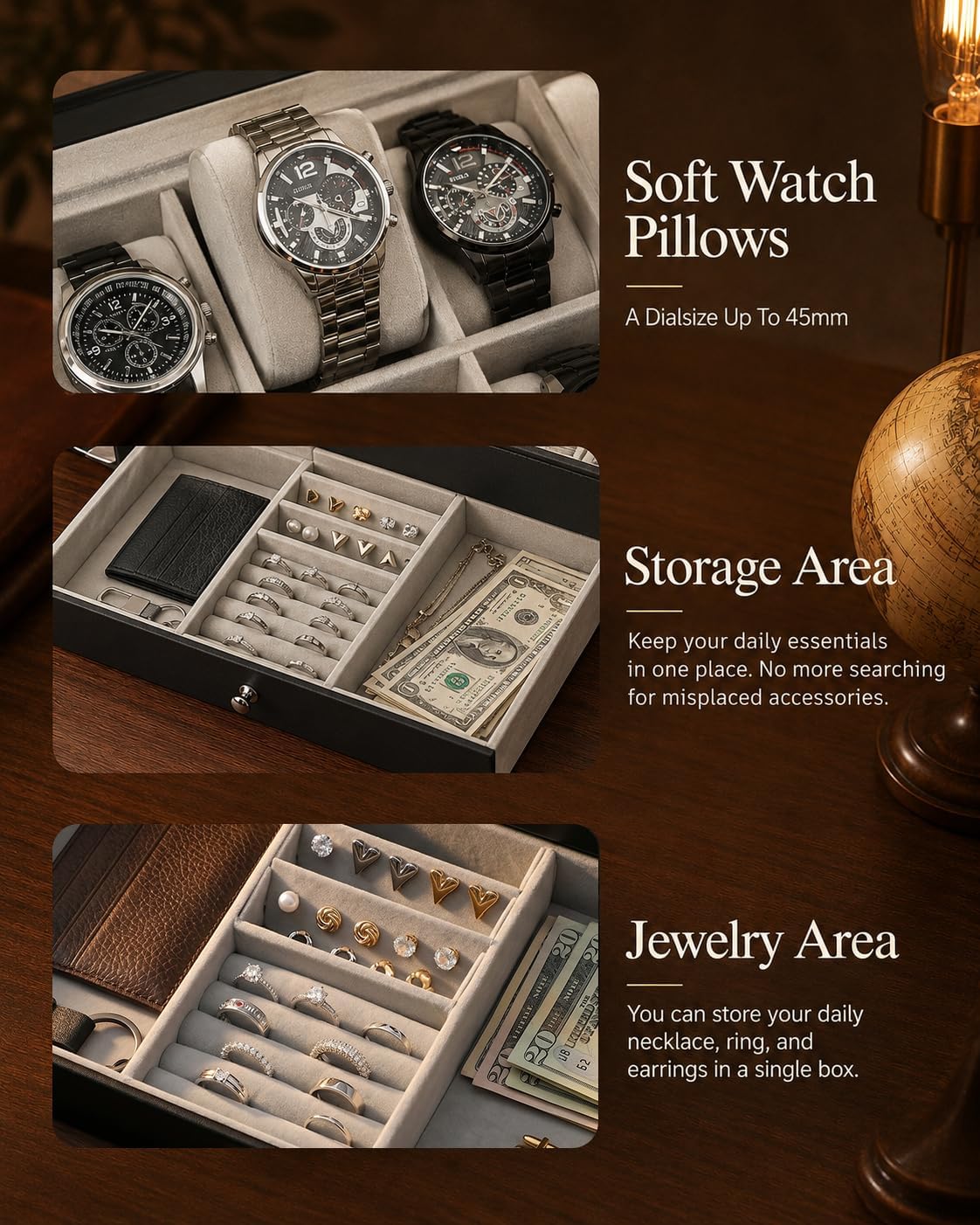 Scatola Porta Orologi da Uomo, - Jewelry Watches Men recensione e prezzo